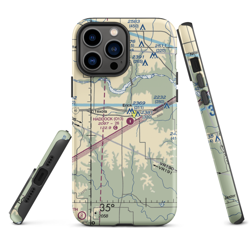 Haddock Field (O13) VFR Sectional  Tough iPhone Case iPhone 13 Pro Max model shown