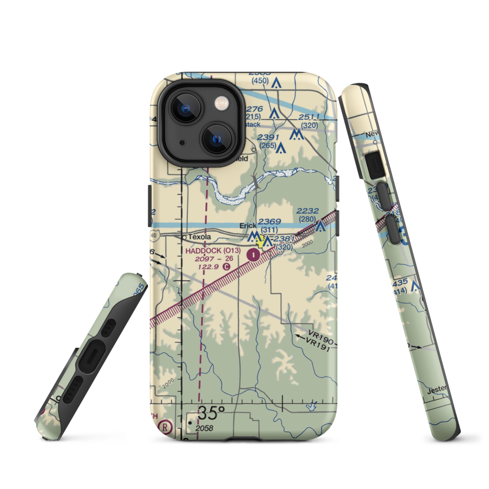 Haddock Field (O13) VFR Sectional  Tough iPhone Case iPhone 14 model shown