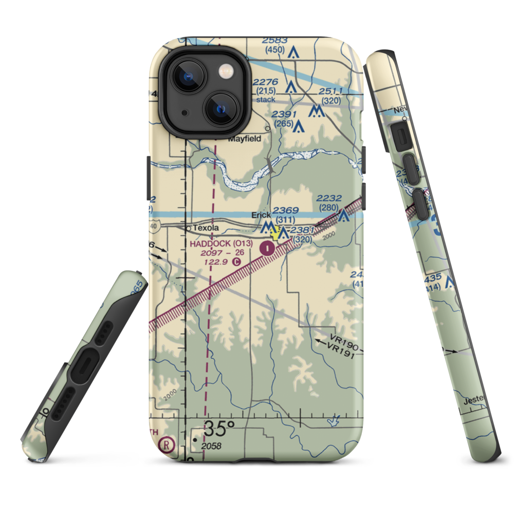 Haddock Field (O13) VFR Sectional  Tough iPhone Case iPhone 14 Plus model shown