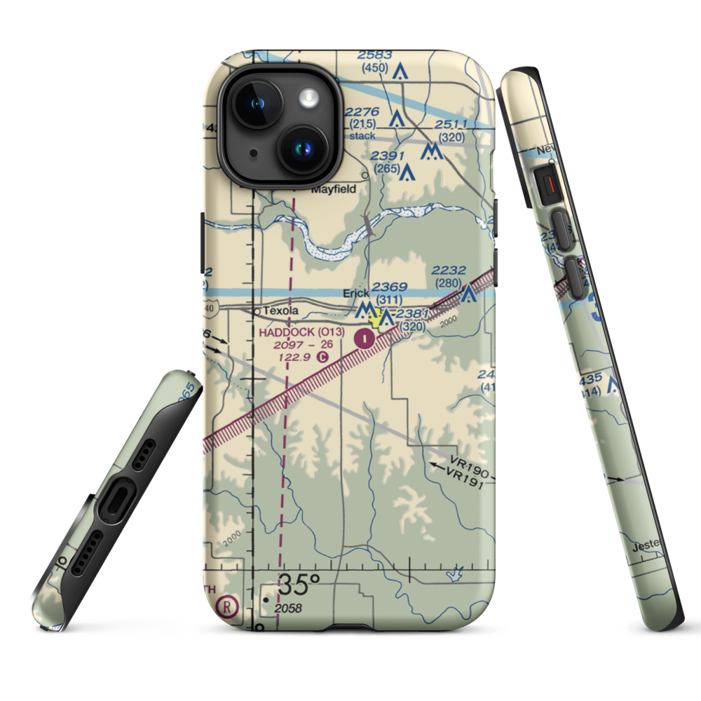 Haddock Field (O13) VFR Sectional  Tough iPhone Case iPhone 15 Plus model shown