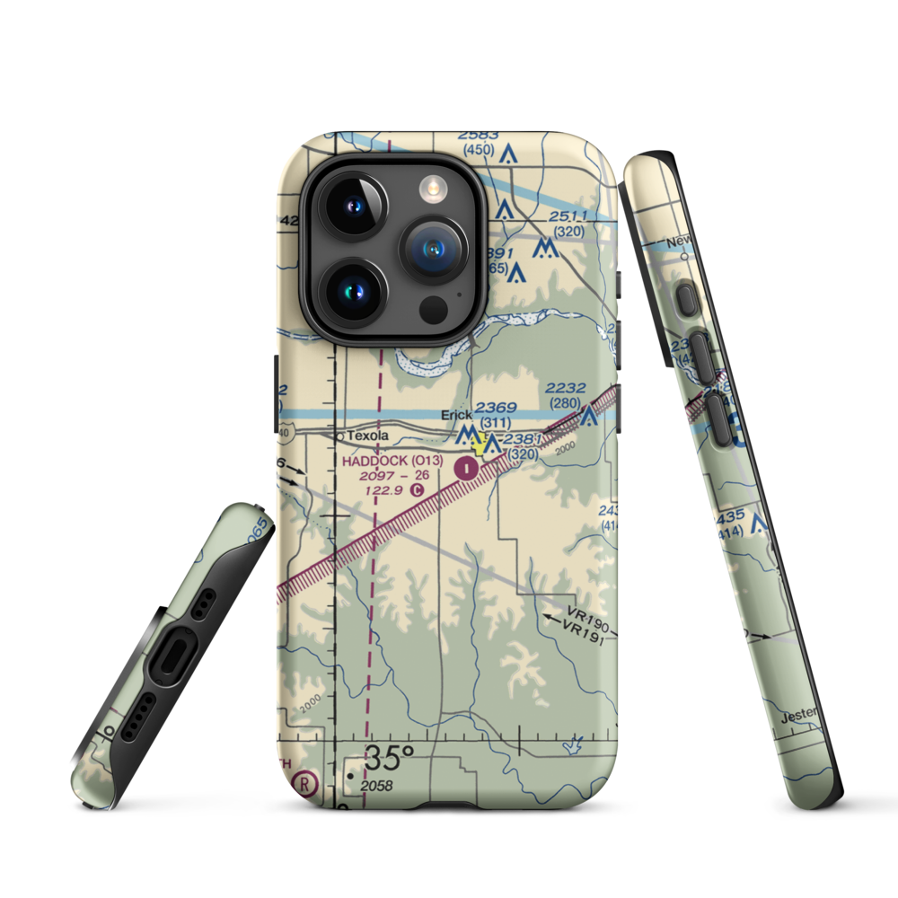 Haddock Field (O13) VFR Sectional  Tough iPhone Case iPhone 15 Pro model shown