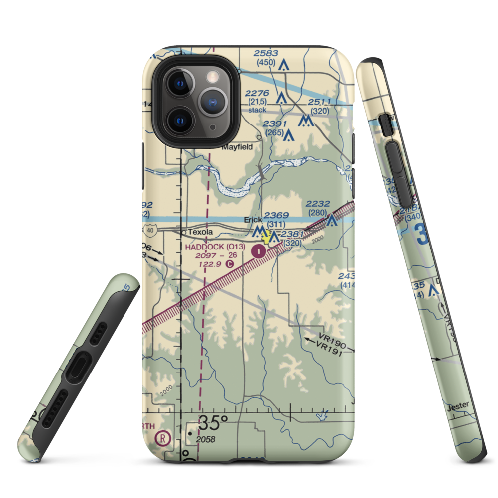 Haddock Field (O13) VFR Sectional  Tough iPhone Case iPhone 11 Pro Max model shown