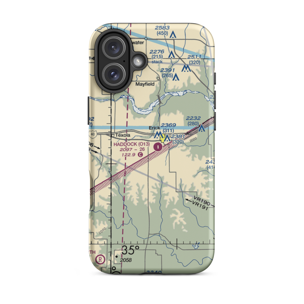 Haddock Field (O13) VFR Sectional  Tough iPhone Case iPhone 16 Plus model shown