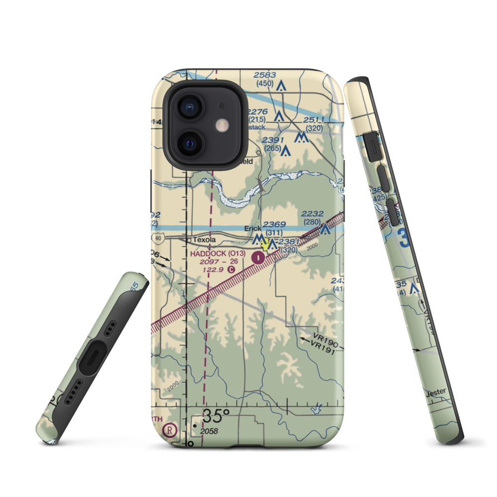 Haddock Field (O13) VFR Sectional  Tough iPhone Case iPhone 12 model shown
