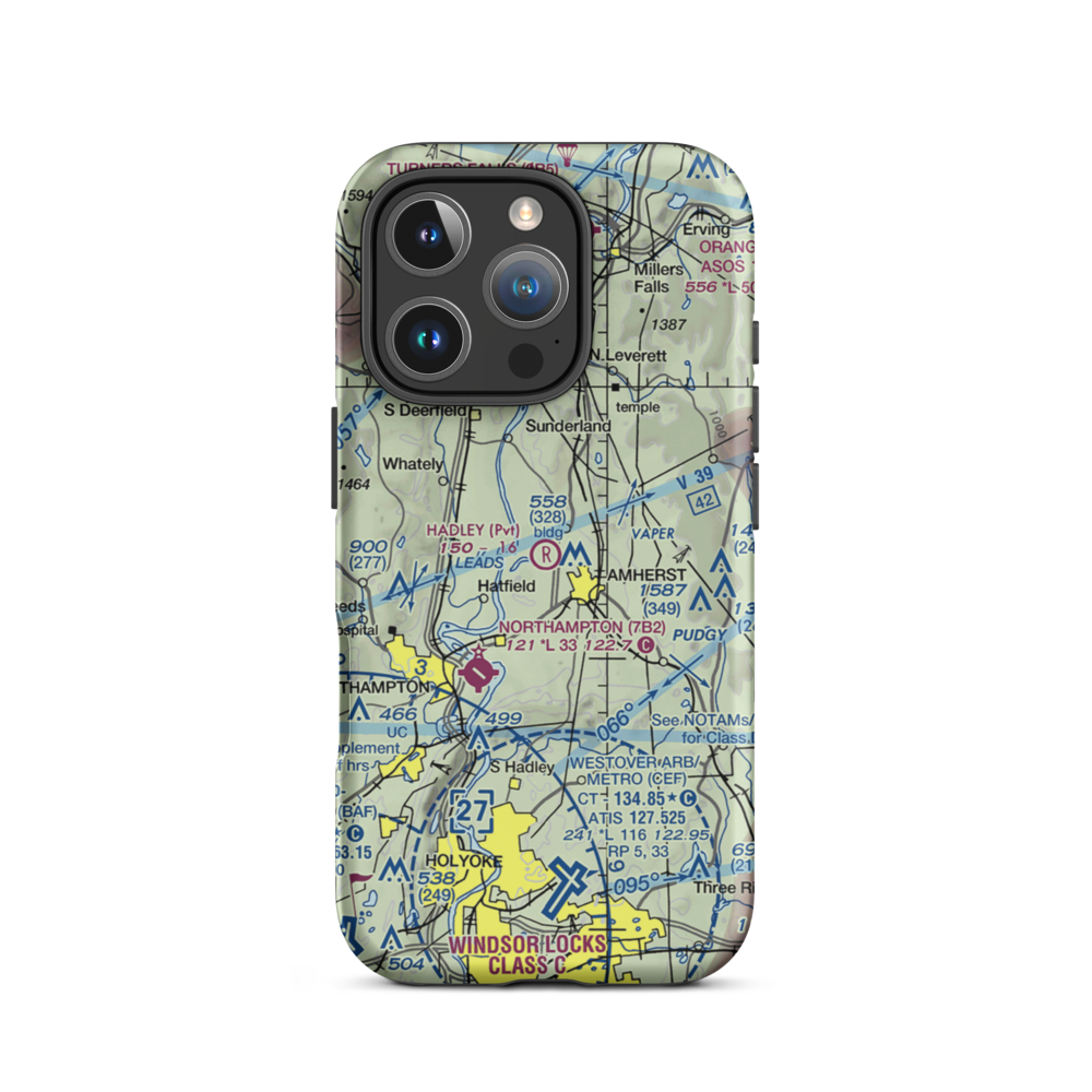 Hadley Airport (03MA) VFR Sectional  Tough iPhone Case iPhone 16 Pro model shown