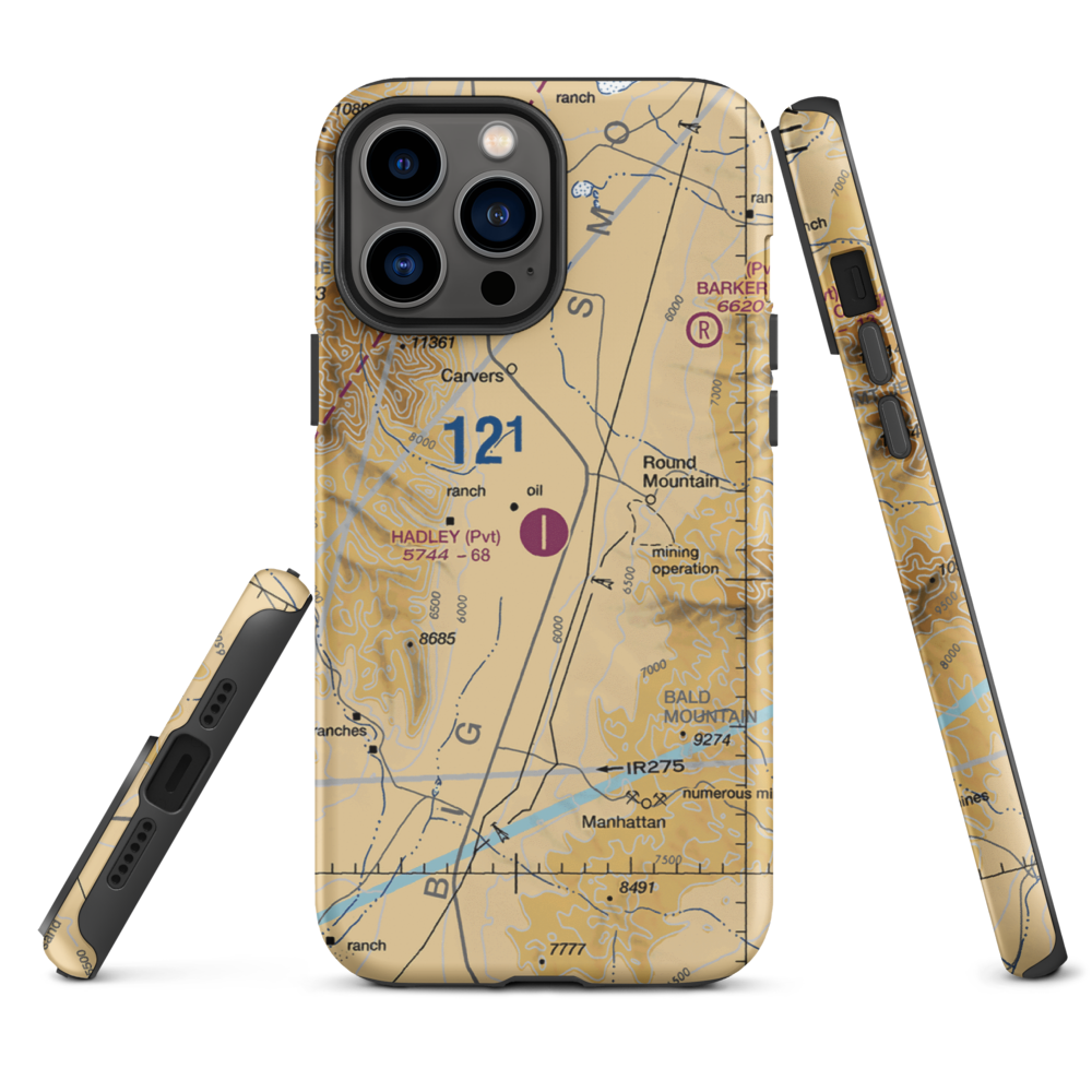 Hadley Airport (NV83) VFR Sectional  Tough iPhone Case iPhone 13 Pro Max model shown