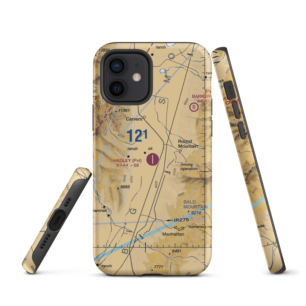 Hadley Airport (NV83) VFR Sectional  Tough iPhone Case iPhone 12 model shown