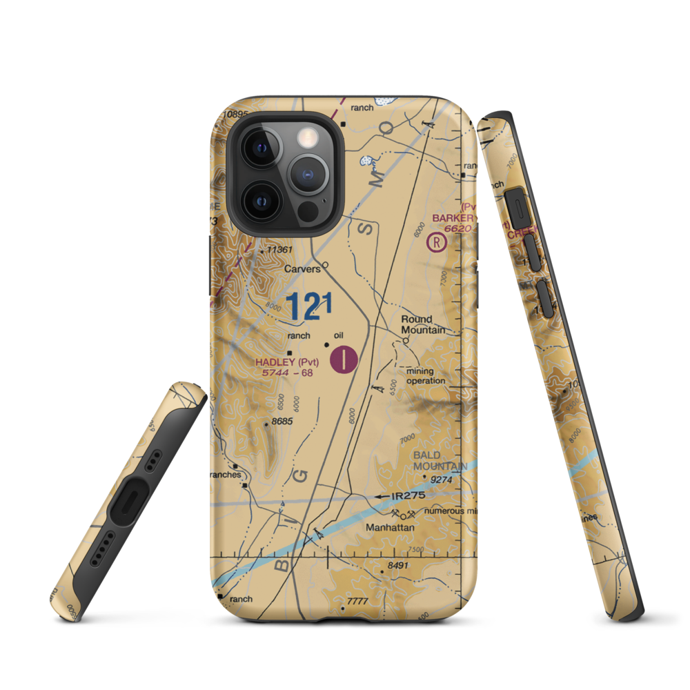 Hadley Airport (NV83) VFR Sectional  Tough iPhone Case iPhone 12 Pro model shown