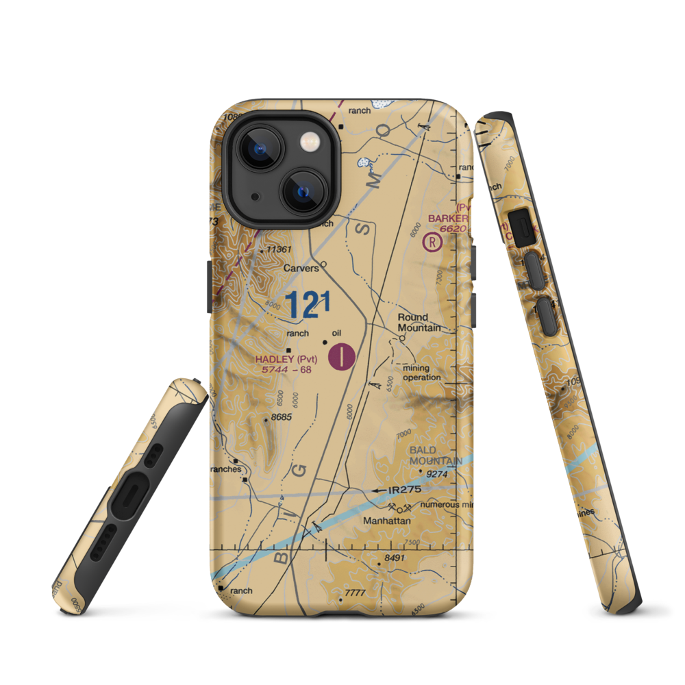 Hadley Airport (NV83) VFR Sectional  Tough iPhone Case iPhone 13 model shown