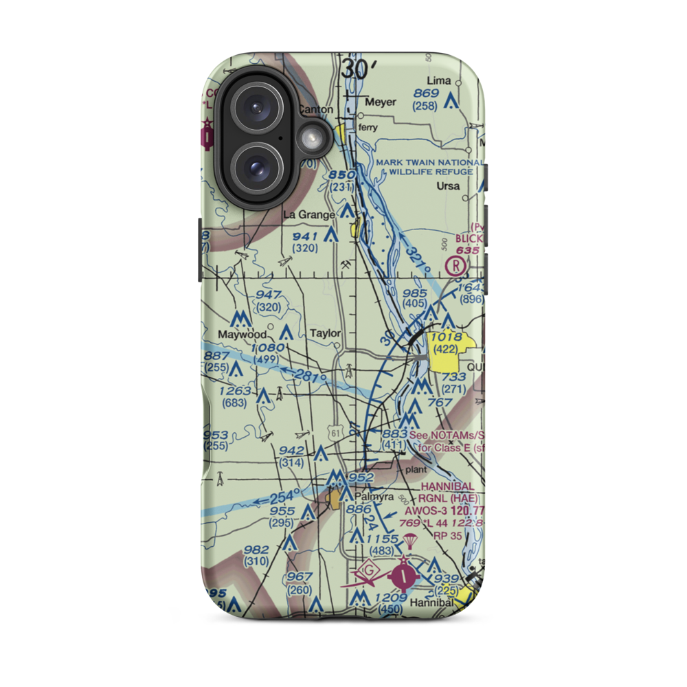Haerr Field (US-0105) VFR Sectional  Tough iPhone Case iPhone 16 Plus model shown