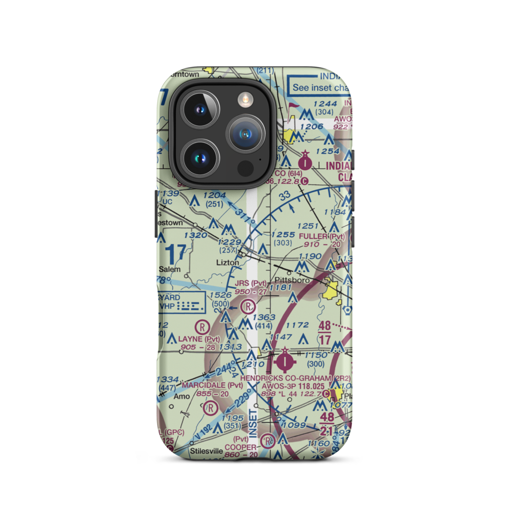 Haffner Airport (II52) VFR Sectional  Tough iPhone Case iPhone 16 Pro model shown