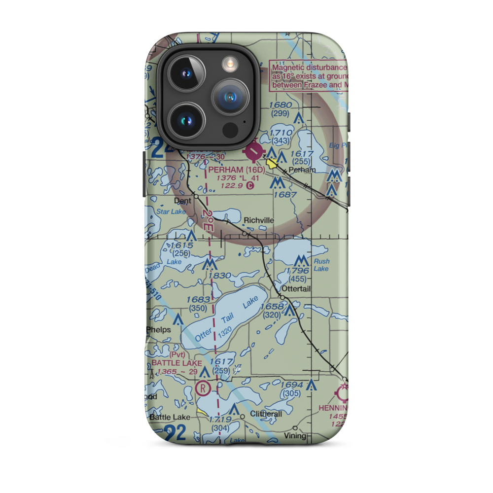 Hagen Airport (MY60) VFR Sectional  Tough iPhone Case iPhone 16 Pro Max model shown