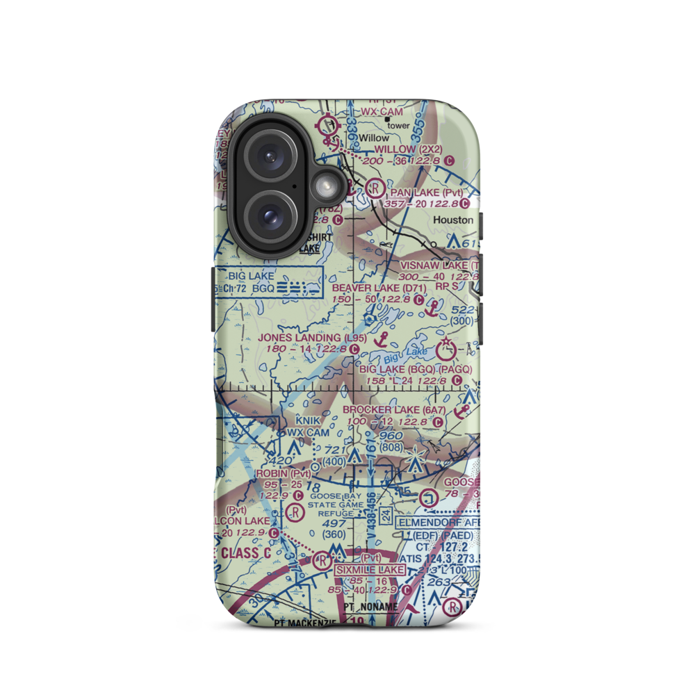Haggards Landing Seaplane Base (AK48) VFR Sectional  Tough iPhone Case iPhone 16 model shown