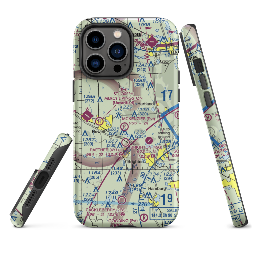 Haigh Airport (MI27) VFR Sectional  Tough iPhone Case iPhone 14 Pro Max model shown