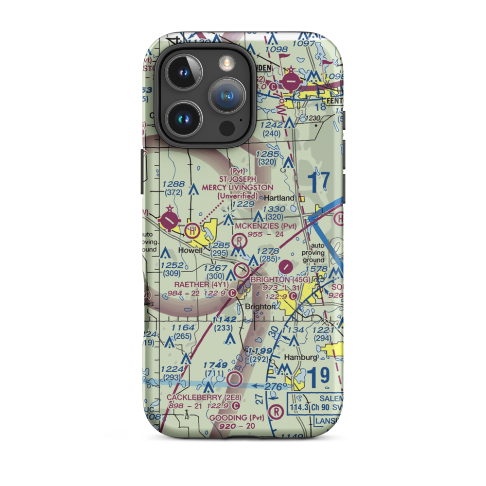 Haigh Airport (MI27) VFR Sectional  Tough iPhone Case iPhone 16 Pro Max model shown
