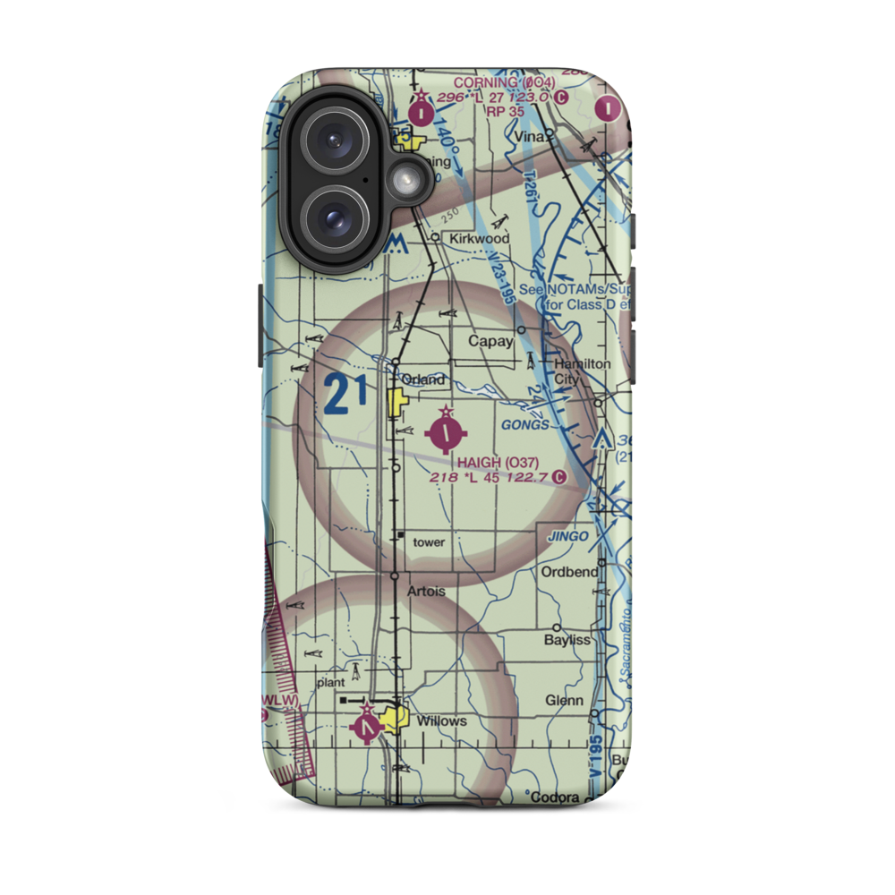 Haigh Field (O37) VFR Sectional  Tough iPhone Case iPhone 16 Plus model shown