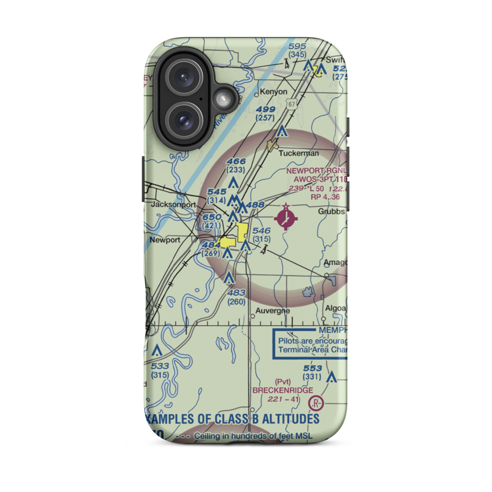 Haigwood Landing Strip (43AR) VFR Sectional  Tough iPhone Case iPhone 16 Plus model shown