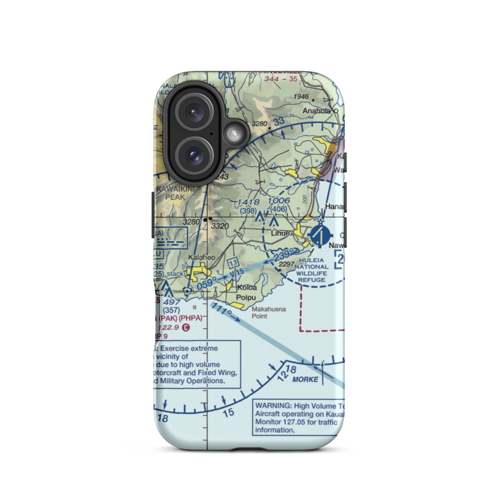 Haiku Airstrip (HI33) VFR Sectional  Tough iPhone Case iPhone 16 model shown