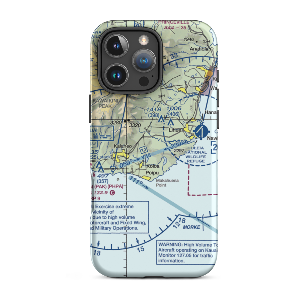 Haiku Airstrip (HI33) VFR Sectional  Tough iPhone Case iPhone 16 Pro Max model shown