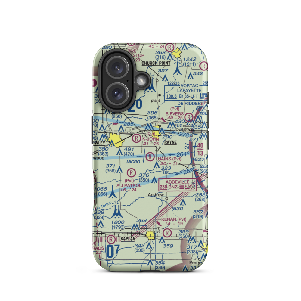 Hains Airstrip (12LS) VFR Sectional  Tough iPhone Case iPhone 16 model shown
