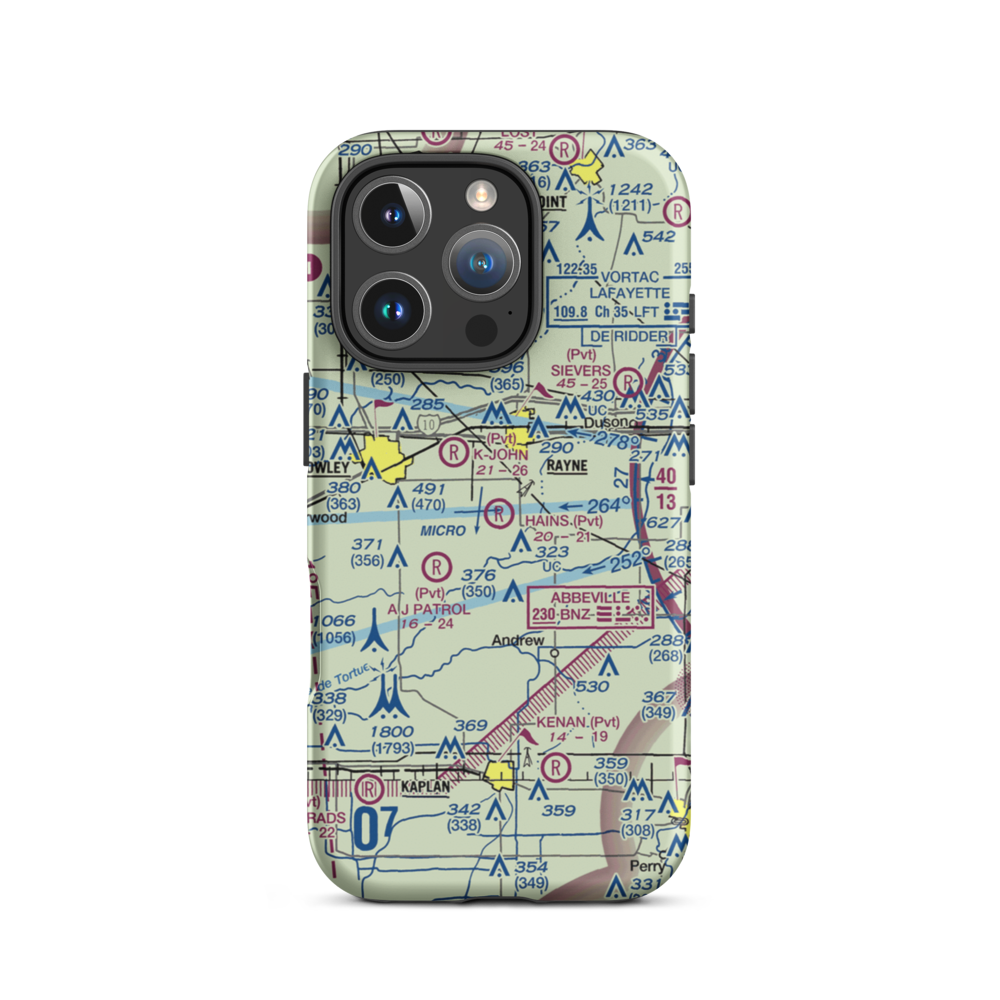 Hains Airstrip (12LS) VFR Sectional  Tough iPhone Case iPhone 16 Pro model shown