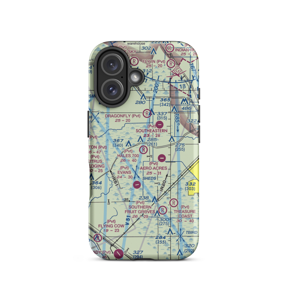 Hales 700 Airport (FL29) VFR Sectional  Tough iPhone Case iPhone 16 model shown
