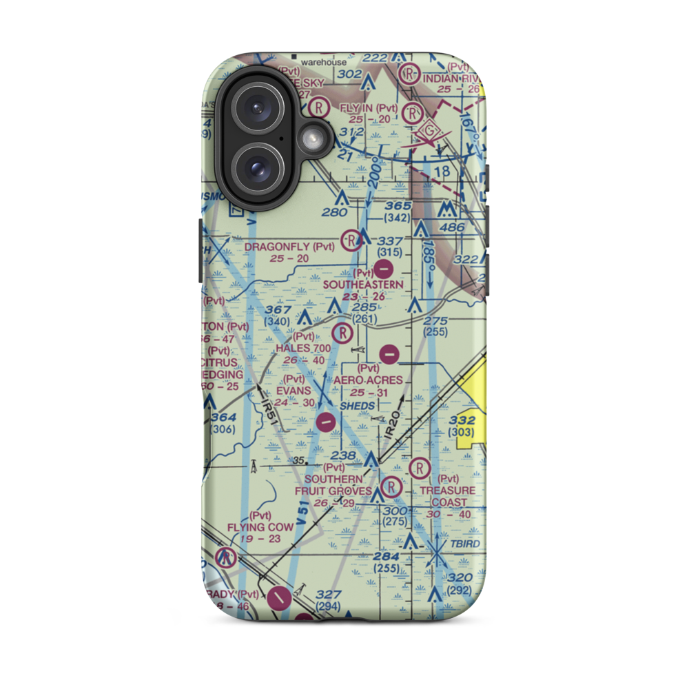 Hales 700 Airport (FL29) VFR Sectional  Tough iPhone Case iPhone 16 Plus model shown