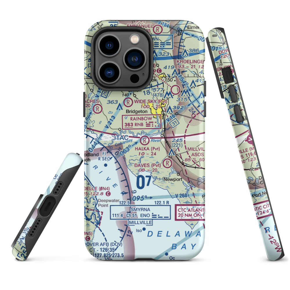 Halka Nurseries Airport (9NJ6) VFR Sectional  Tough iPhone Case iPhone 14 Pro Max model shown