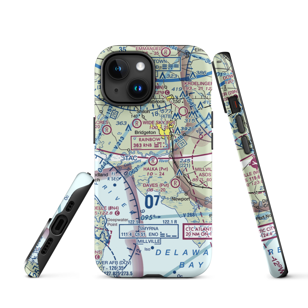 Halka Nurseries Airport (9NJ6) VFR Sectional  Tough iPhone Case iPhone 15 model shown
