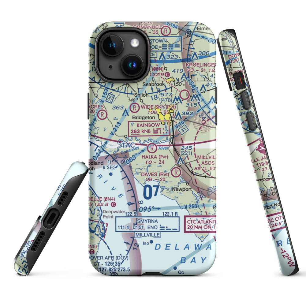 Halka Nurseries Airport (9NJ6) VFR Sectional  Tough iPhone Case iPhone 15 Plus model shown