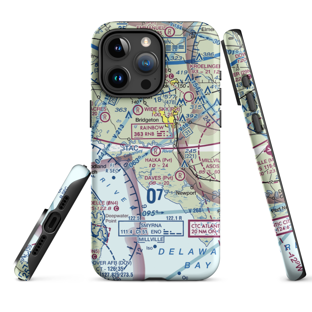 Halka Nurseries Airport (9NJ6) VFR Sectional  Tough iPhone Case iPhone 15 Pro Max model shown