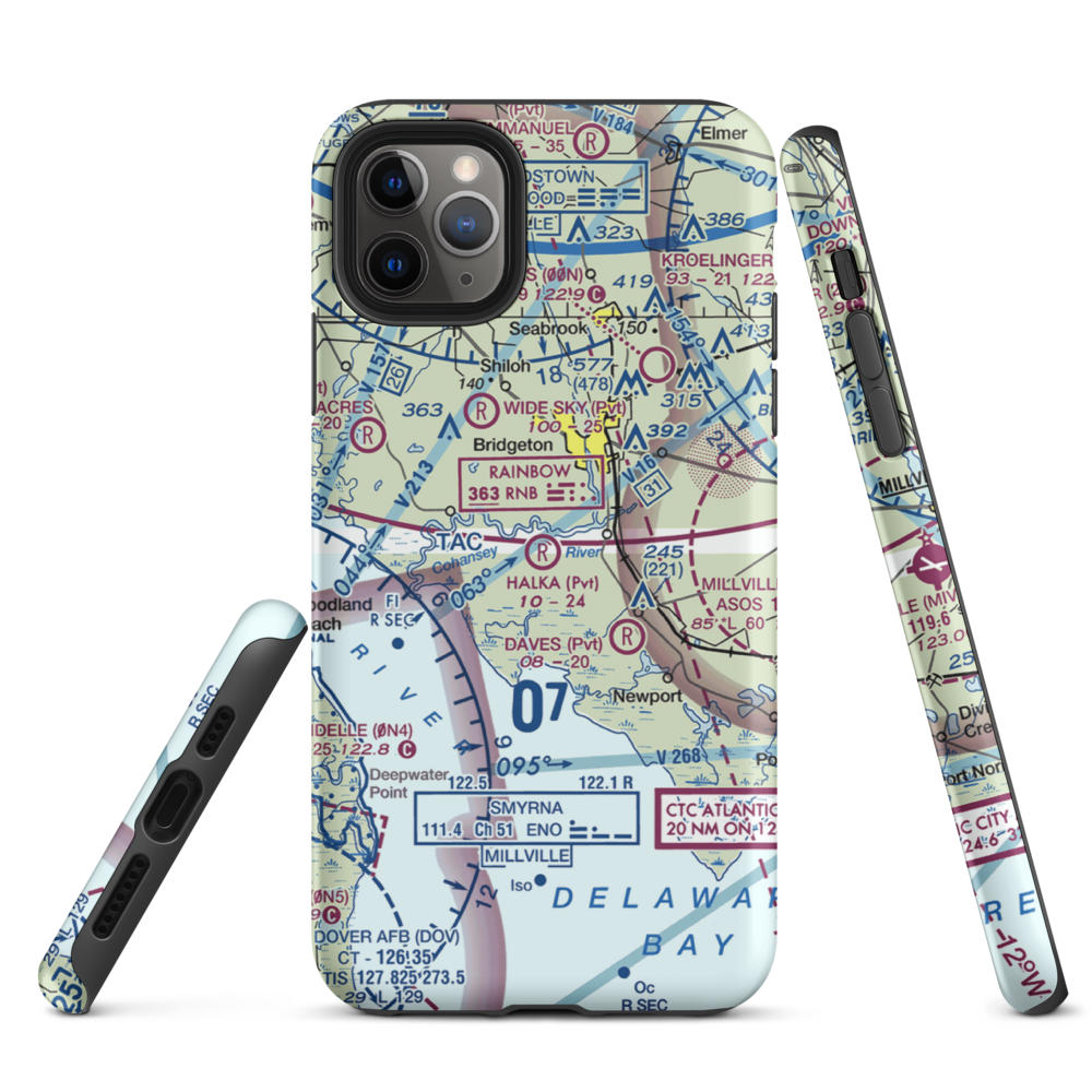 Halka Nurseries Airport (9NJ6) VFR Sectional  Tough iPhone Case iPhone 11 Pro Max model shown