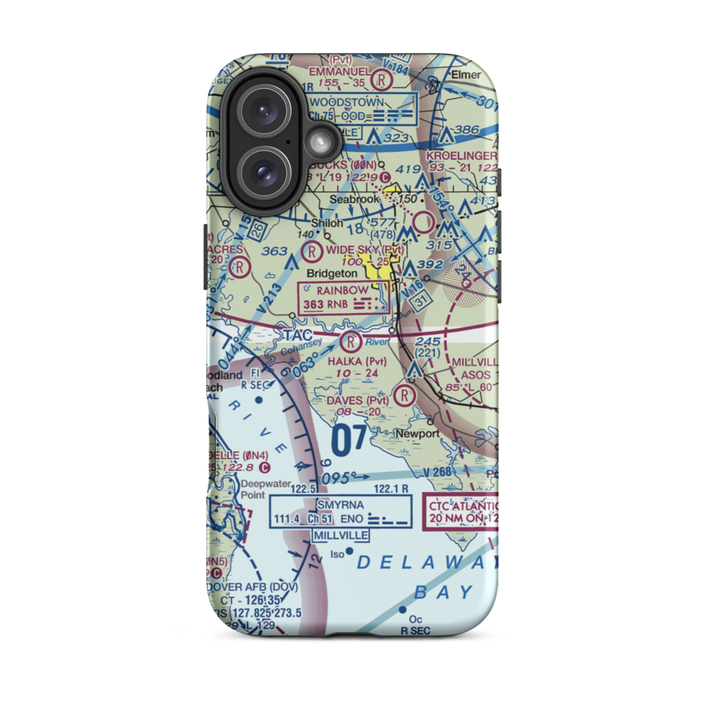 Halka Nurseries Airport (9NJ6) VFR Sectional  Tough iPhone Case iPhone 16 Plus model shown