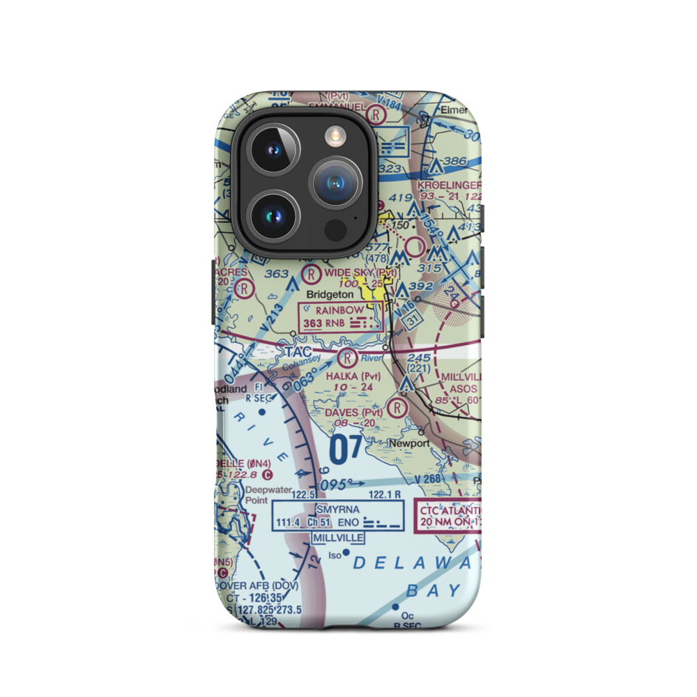 Halka Nurseries Airport (9NJ6) VFR Sectional  Tough iPhone Case iPhone 16 Pro model shown