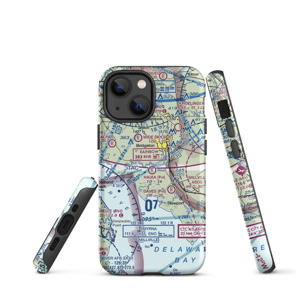 Halka Nurseries Airport (9NJ6) VFR Sectional  Tough iPhone Case iPhone 13 mini model shown