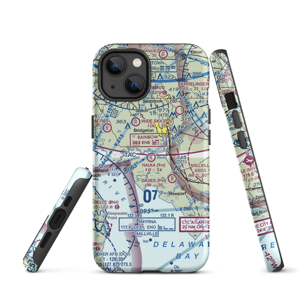 Halka Nurseries Airport (9NJ6) VFR Sectional  Tough iPhone Case iPhone 13 model shown