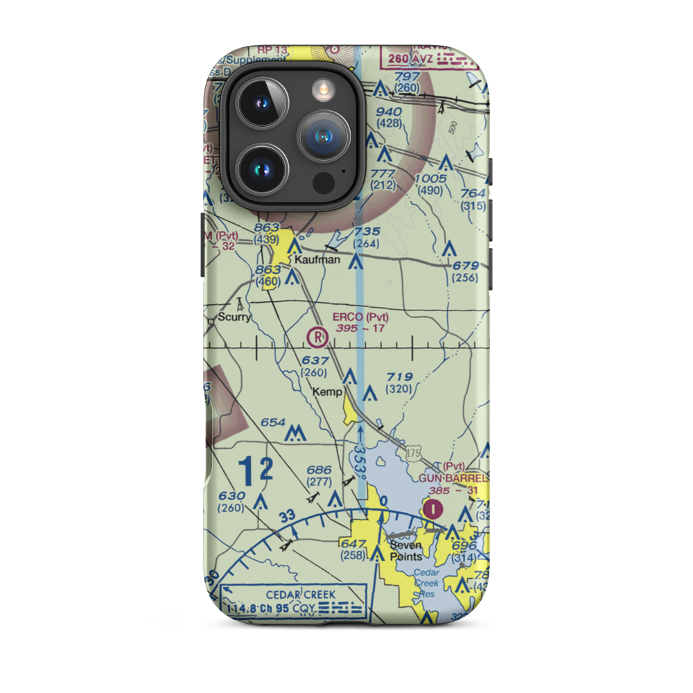 Hall Airport (K00) VFR Sectional  Tough iPhone Case iPhone 16 Pro Max model shown