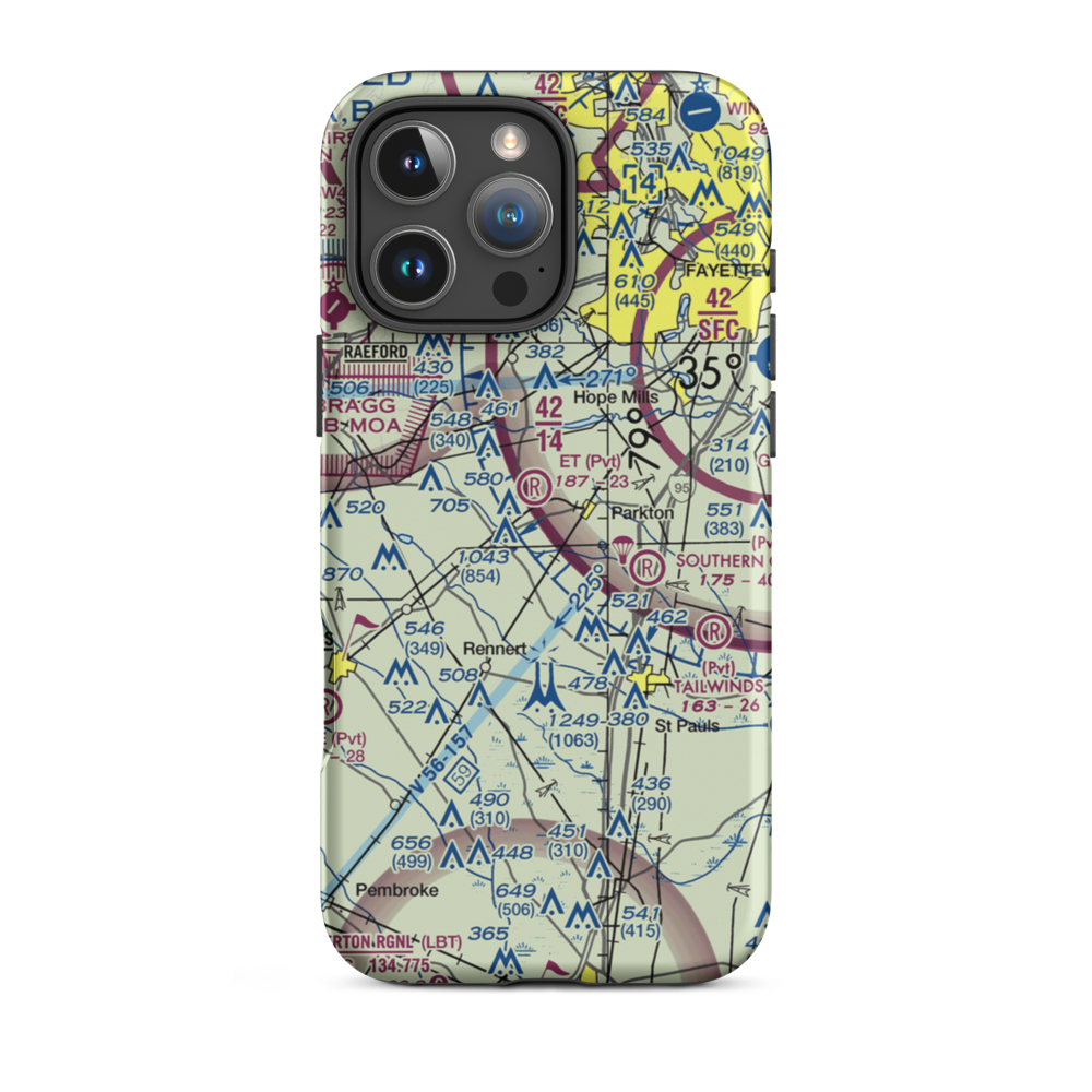 Hall Field (32NC) VFR Sectional  Tough iPhone Case iPhone 16 Pro Max model shown