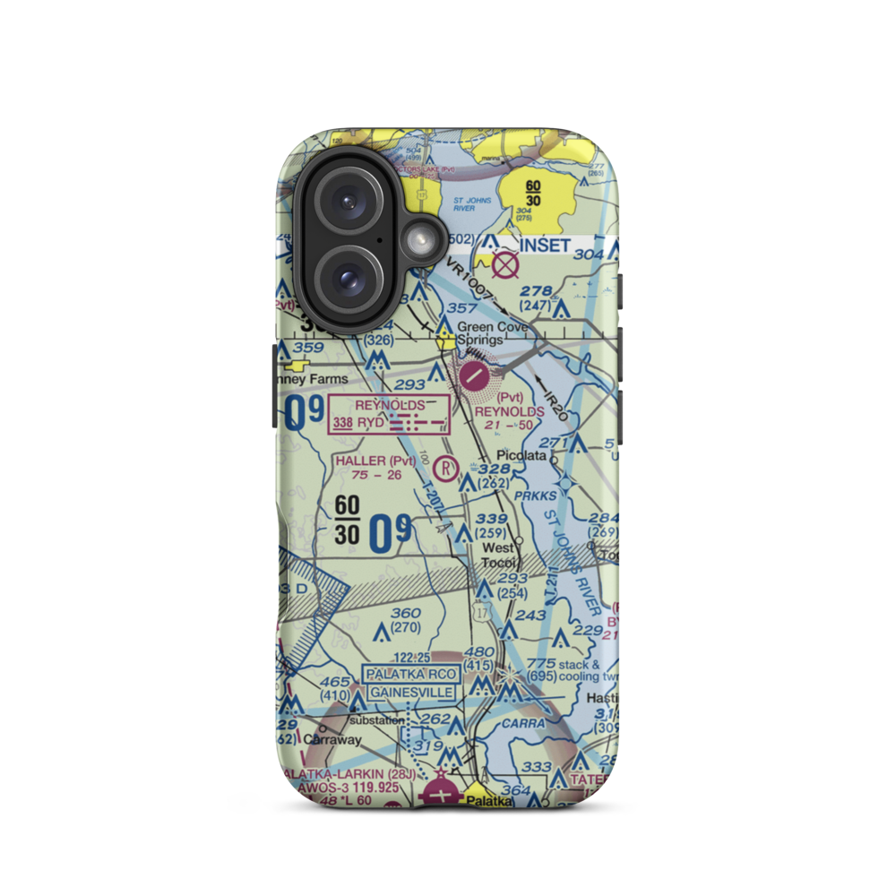 Haller Airpark (7FL4) VFR Sectional  Tough iPhone Case iPhone 16 model shown