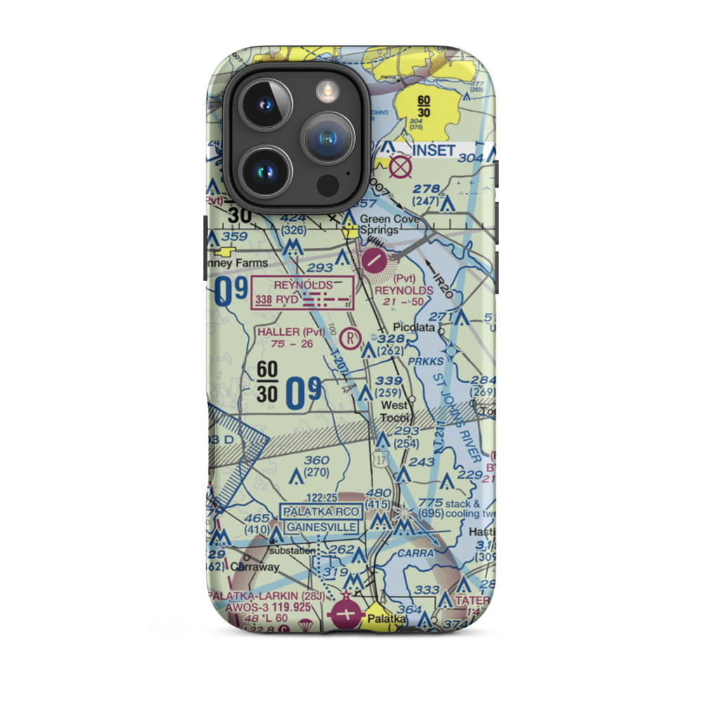 Haller Airpark (7FL4) VFR Sectional  Tough iPhone Case iPhone 16 Pro Max model shown