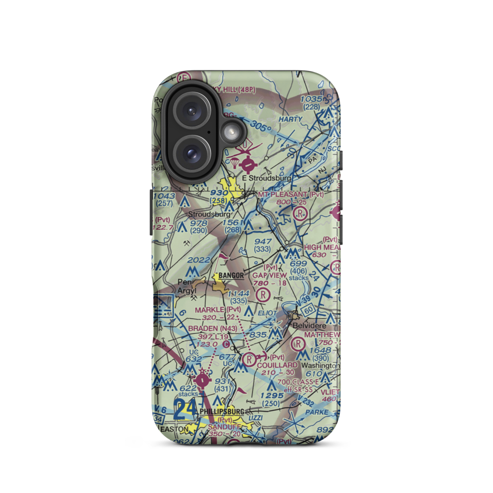 Hallett's Airport (8PN2) VFR Sectional  Tough iPhone Case iPhone 16 model shown