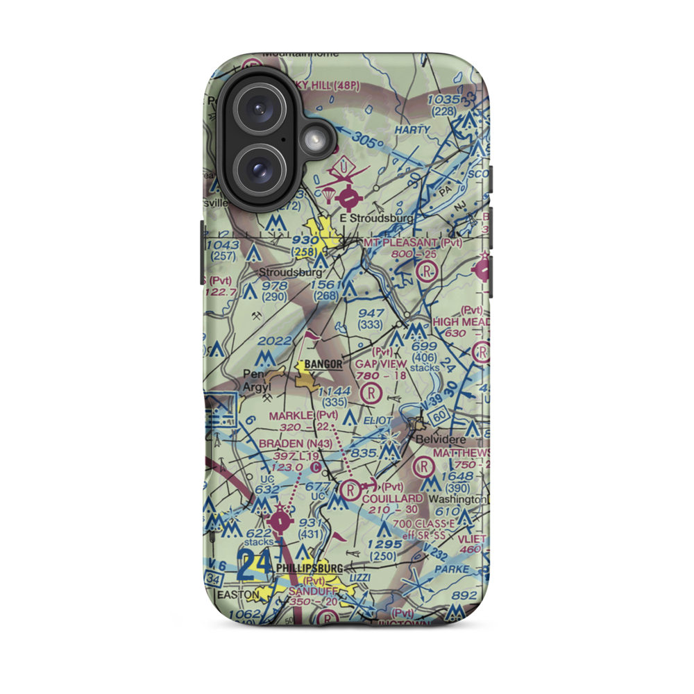 Hallett's Airport (8PN2) VFR Sectional  Tough iPhone Case iPhone 16 Plus model shown