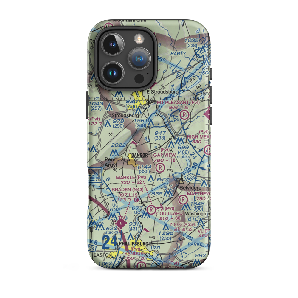Hallett's Airport (8PN2) VFR Sectional  Tough iPhone Case iPhone 16 Pro Max model shown