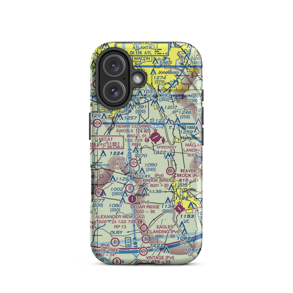 Halls Flying Ranch Airport (0GA0) VFR Sectional  Tough iPhone Case iPhone 16 model shown