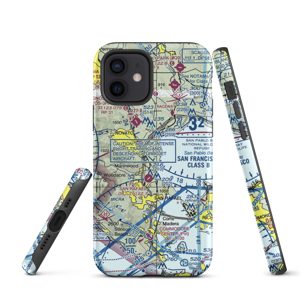 Hamilton Field (SRF) VFR Sectional  Tough iPhone Case iPhone 12 model shown