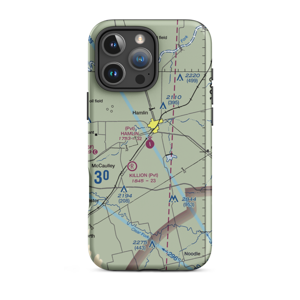Hamlin Airport (16TX) VFR Sectional  Tough iPhone Case iPhone 16 Pro Max model shown