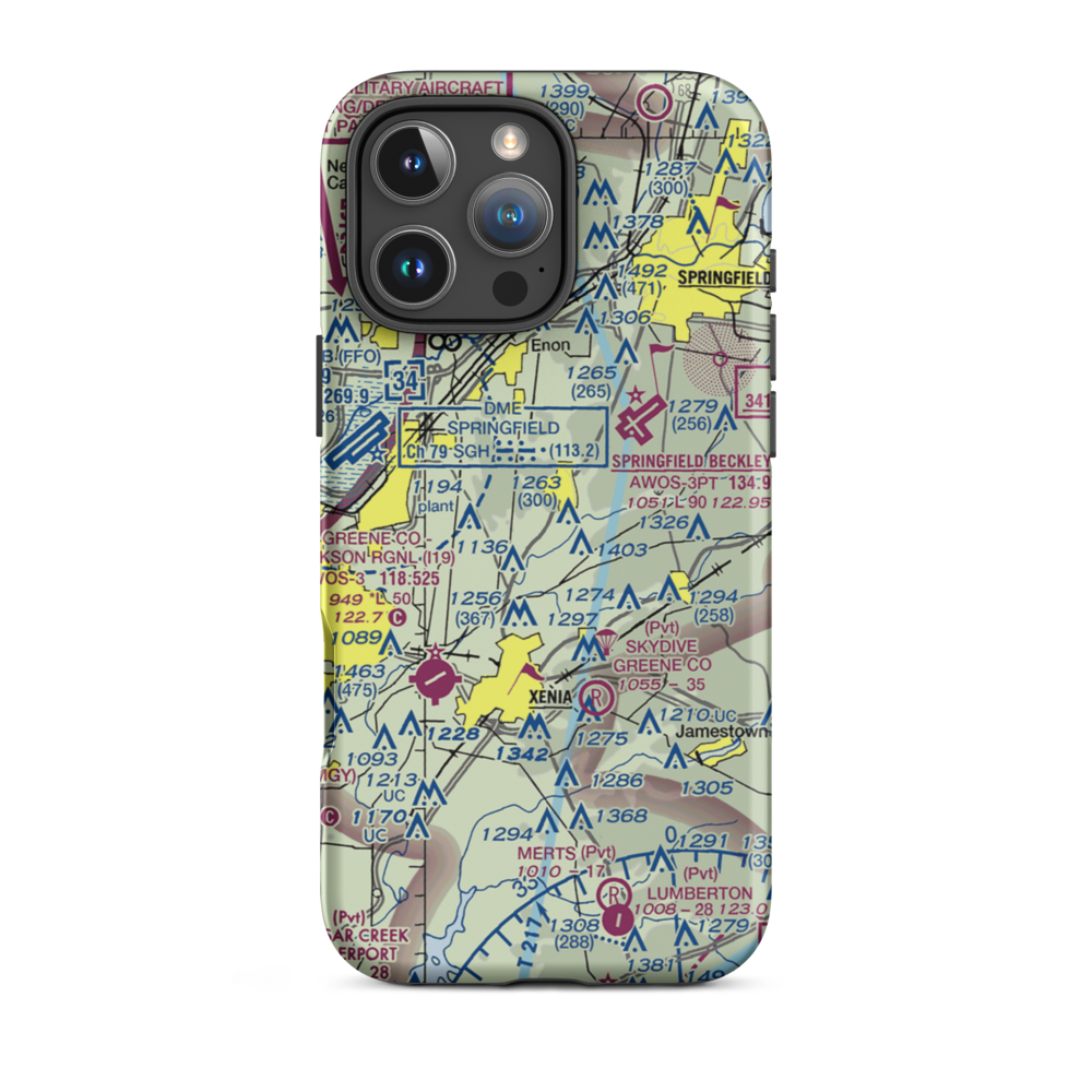 Hammond Airport (OI91) VFR Sectional  Tough iPhone Case iPhone 16 Pro Max model shown