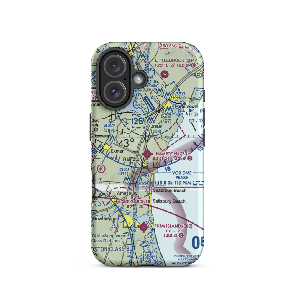 Hampton Airfield (7B3) VFR Sectional  Tough iPhone Case iPhone 16 model shown