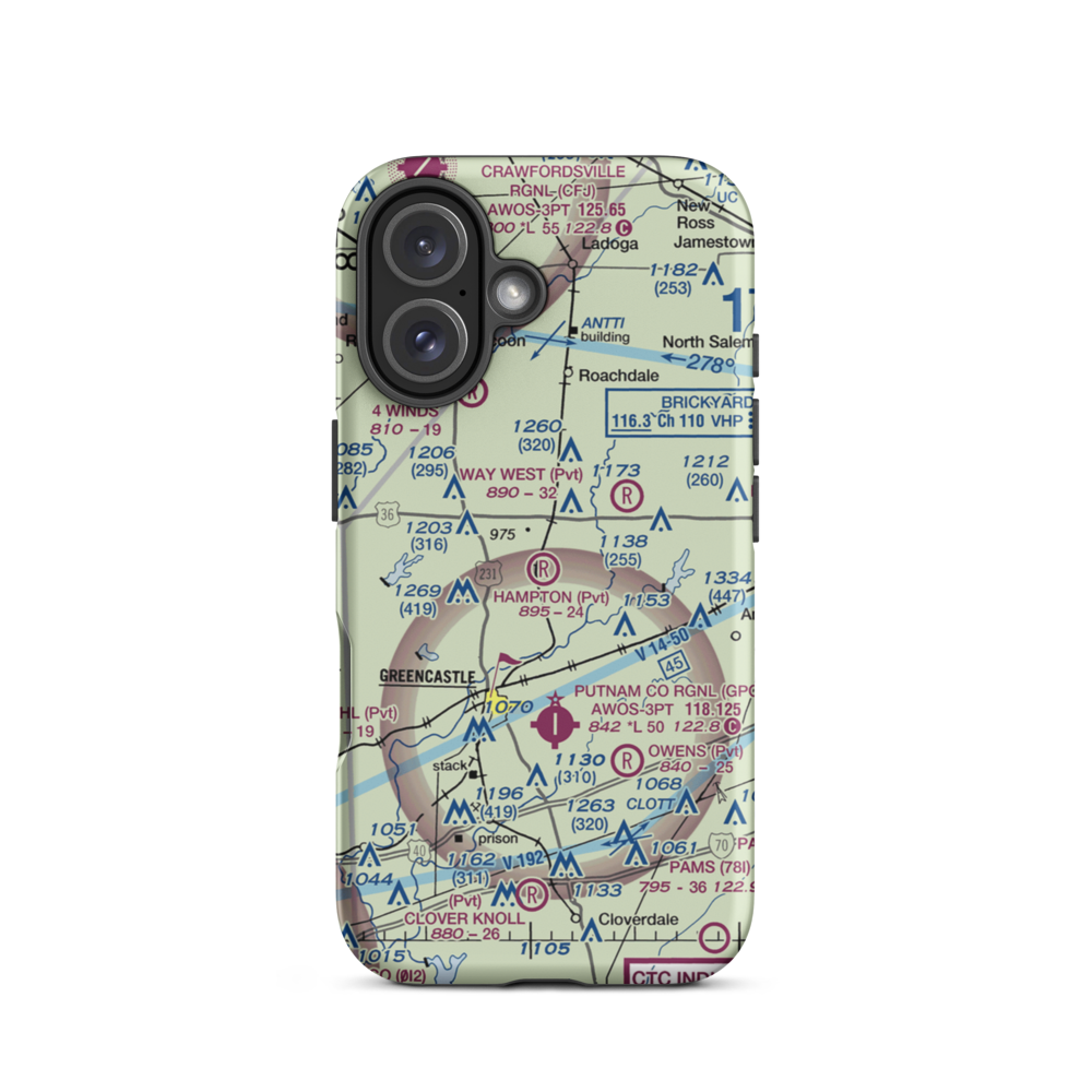 Hampton Field (38II) VFR Sectional  Tough iPhone Case iPhone 16 model shown