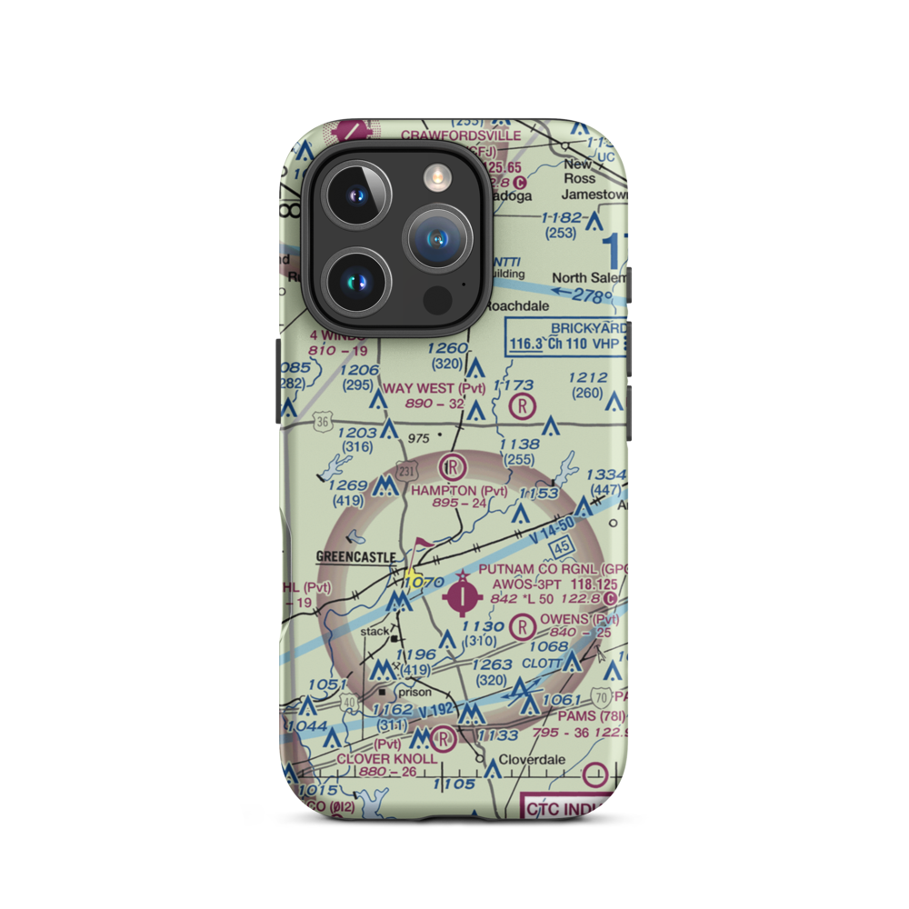 Hampton Field (38II) VFR Sectional  Tough iPhone Case iPhone 16 Pro model shown